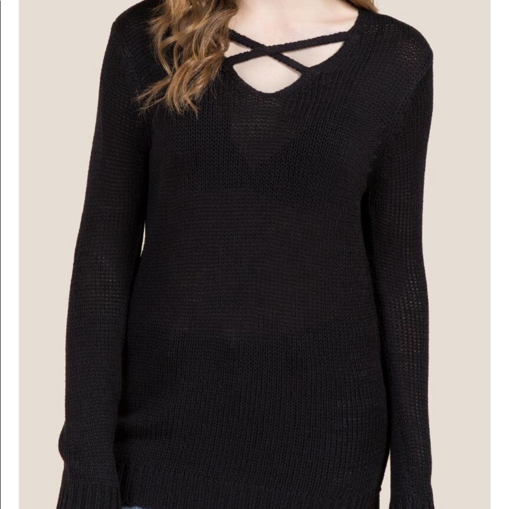 NWT francescas Charlie lattice sweater size S